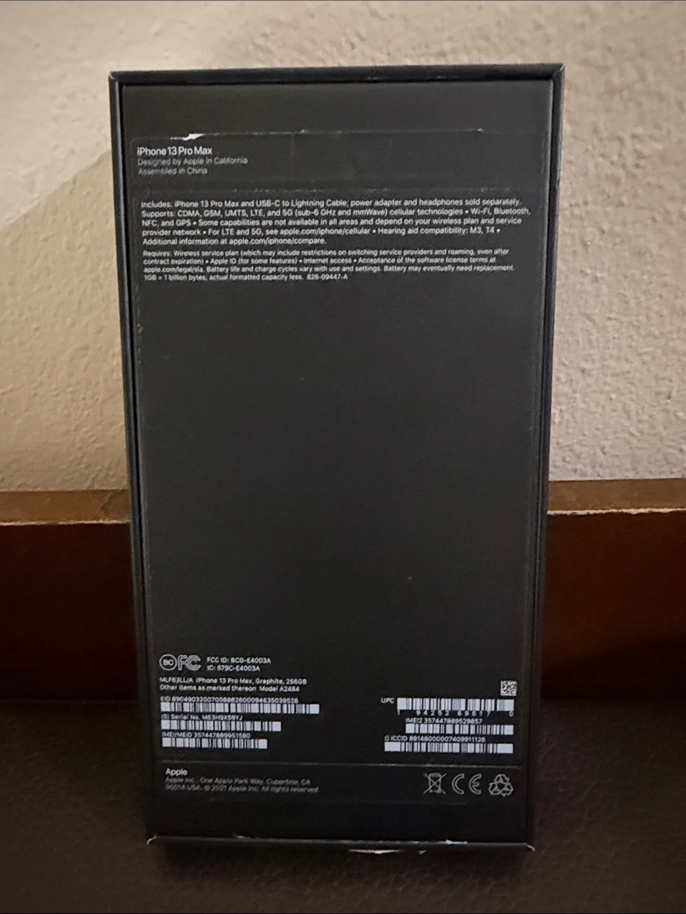 Apple iPhone 13 Pro Max Box Only Black/Gray - *NO PHONE*